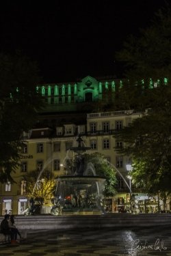 Rossio - Vista do Convento do Carmo iluminado